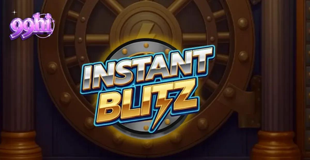 Interface do slot Instant Blitz com tema de cofre futurista